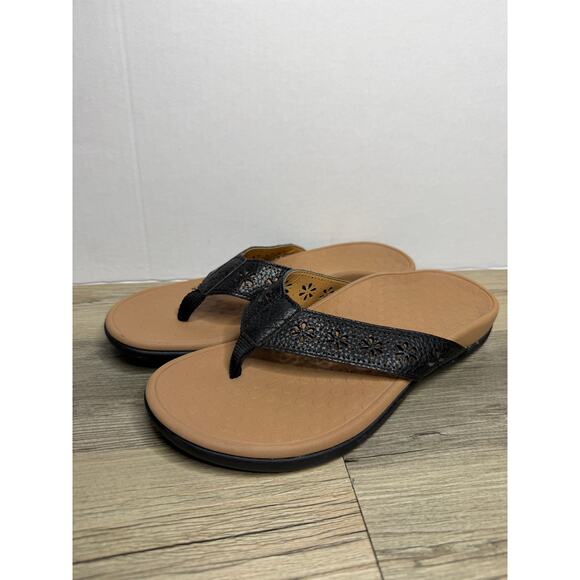 Vionic Women's Shona Sandals Flip Flops Supportive Comfort Toe Post Leather Sz 8 - Picture 4 of 6